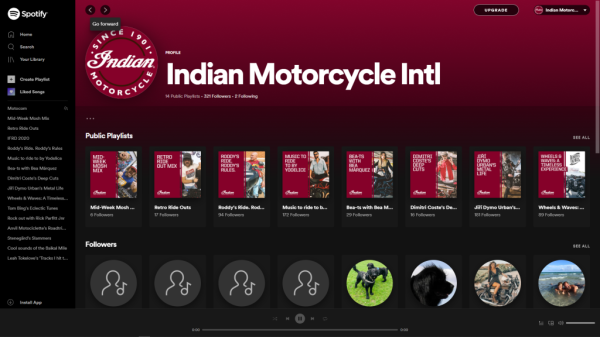 Indian Motorcycle EMEA Spotify account