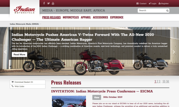 Indian Motorcycle Press Distribution